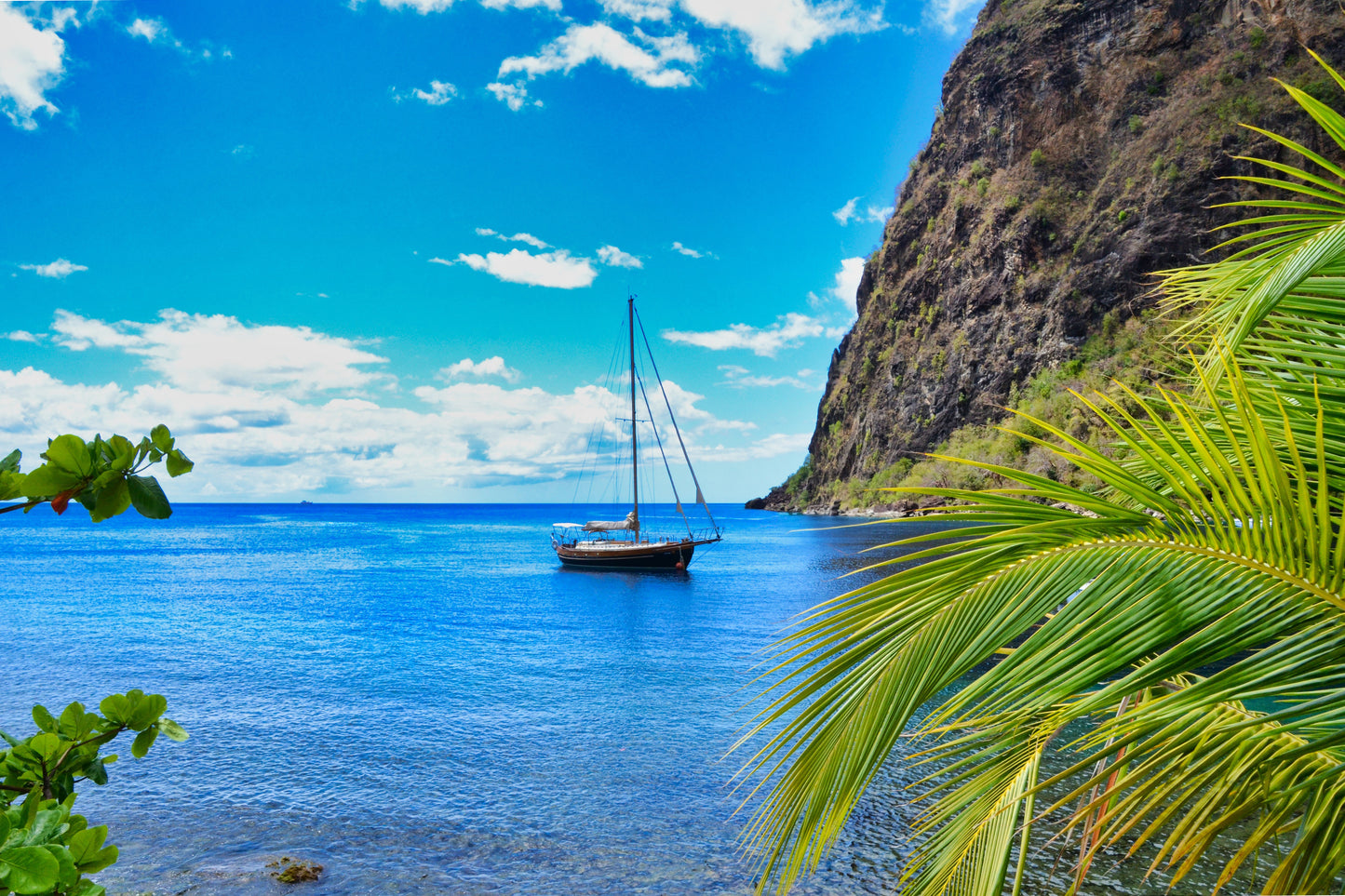 St Lucia Sail Boat Gros Piton